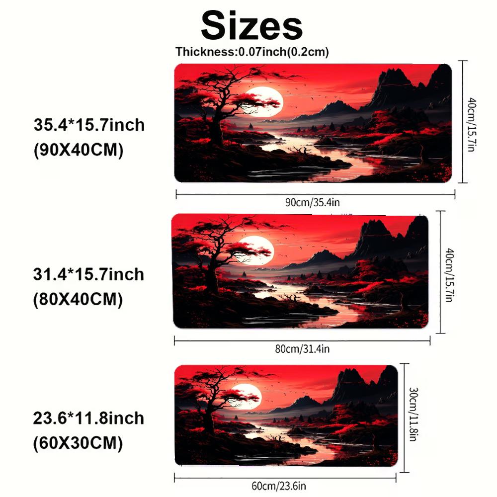 Dark Moon Forest Large Mouse Pad Gothic Night Scenery Desk Mat Nonslip Rubber Base Gaming Keyboard Pad Pc Laptop Table Decor Xxl