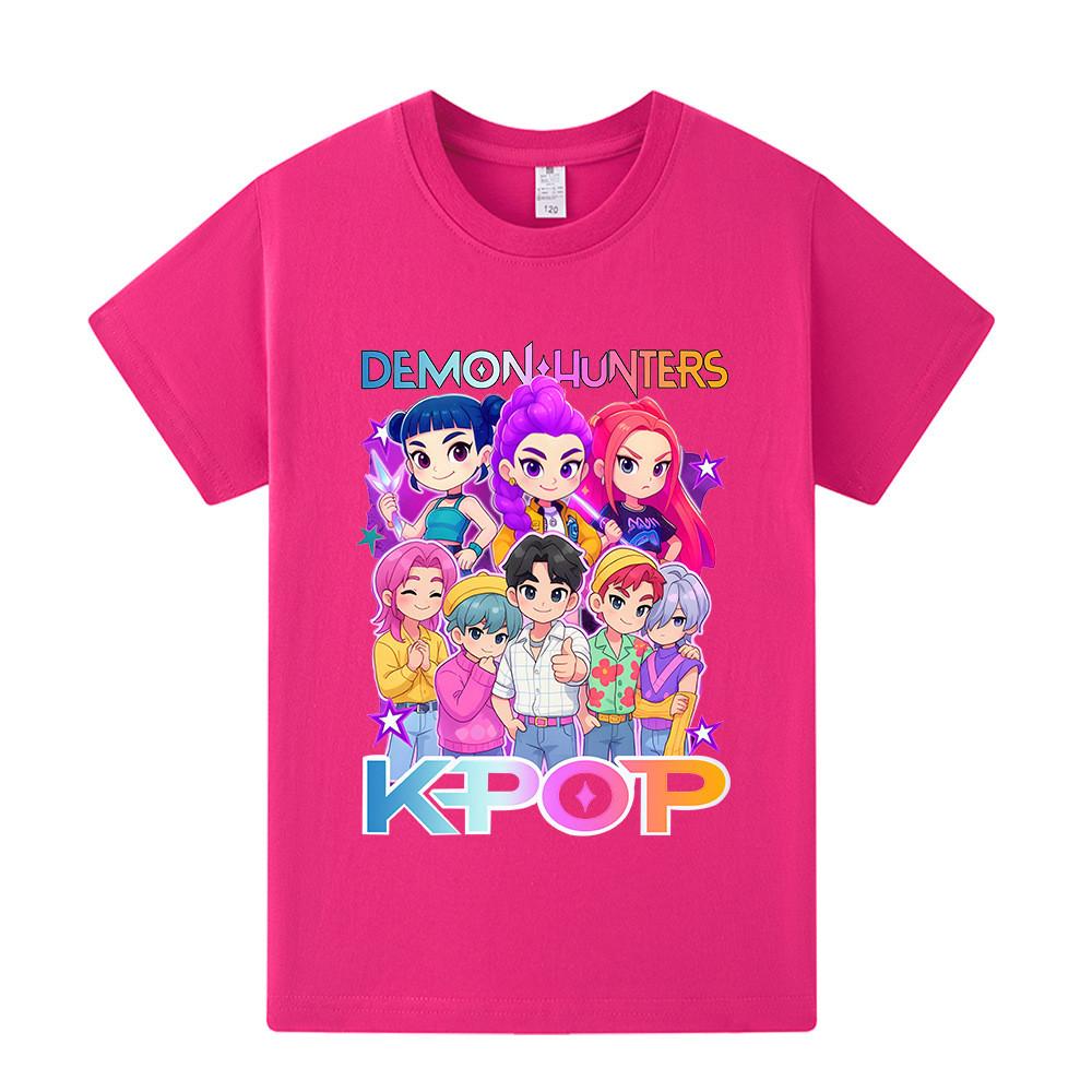 A1201 Kids Boys Girls Sajaboys Kpop Rumi Zoey Mira Print Short Sleeves T-shirt