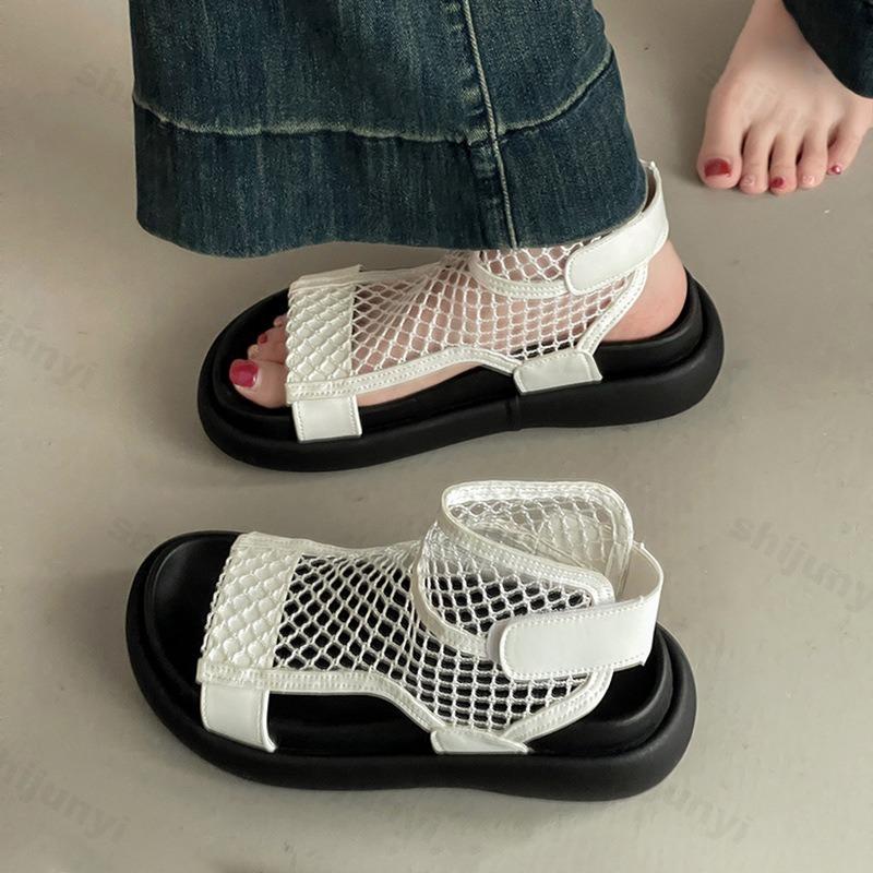 Fashion Fashion Hollow Breathable Casual Sandals for Women's 2025 Summer New Open Toes Comfortable Thick Soled Beach Platform Cool Shoes