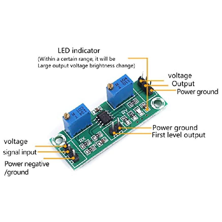 HiLetgo 4pcs LM358 Weak Signal Voltage Amplifier Secondary Operational Amplifier Board Module Single Power Signal Collector 3.5-24V