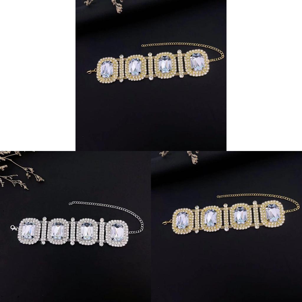 Geometric Square Water Drop Crystal Bracelet For Women Party Wear Jewelry Gift