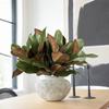 Faux Stems Artificial Magnolia Leaf Branches Real Touch Floral Art Fake Magnolia Plant Lifelike Handmade Simulated Green Plants
