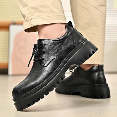 FashionMale Casual Genuine Leather Wedding Party Footwear Men Formal Business Shoes Thick Soled Oxford Shoes Luxury Men's Dress Shoes