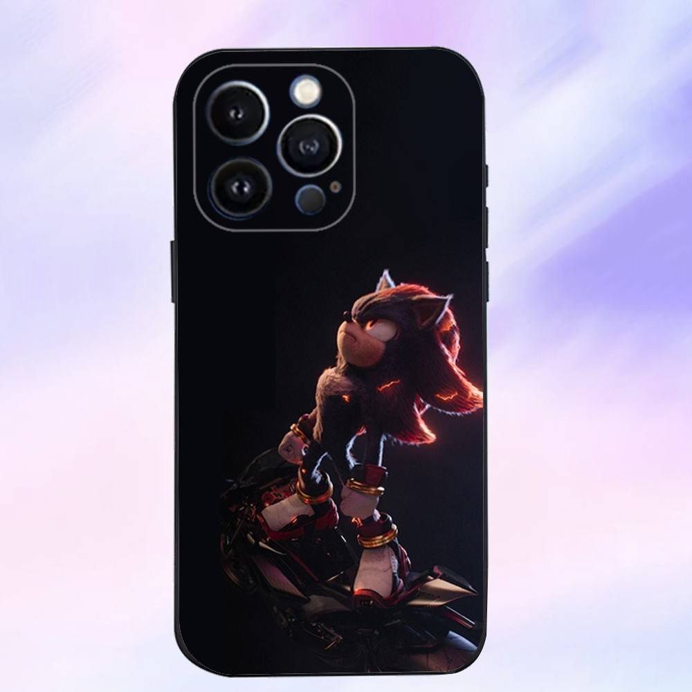 

Anime The Hedgehog Shadow Phone Case For iPhone 16,15,14,13,12,11 Plus,Pro Max,XS,X,XR,SE,Mini,8,7,Soft Silicone Black Cover iPhone15