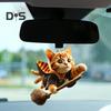 Cat Shaped Pendant Car Rearview Mirror Ornament with Lanyard Easy To Hang Realistic Looking Acrylic Christmas Hanging Decoration