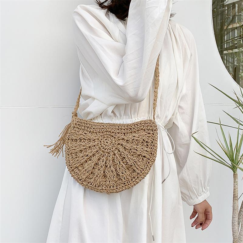 Damen Umhängetasche im Bohemian-Stil, modisch, kleine Kapazität, für den Strandurlaub, Umhängetasche