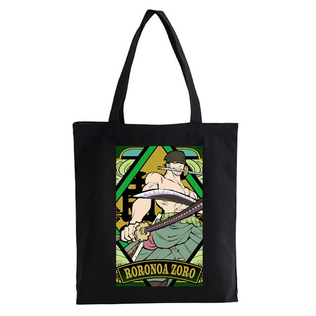 One Piece Shopping Bag Anime ZORO Graphic Print Canvas Bag Teenage Students Reusable Shopper Handbag Bag Women's Bag Bolsas