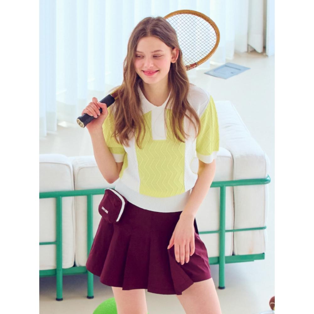 

LORDLOAR Воротник Twisted Color Matching Knit ЖЕЛТЫЙ