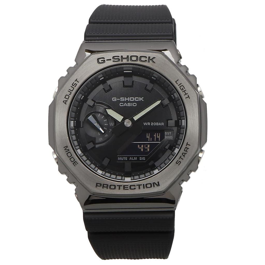 Casio Metal Covered Overseas Model G-Shock GM-2100BB-1A Men's Analog-Digi Watch, Black