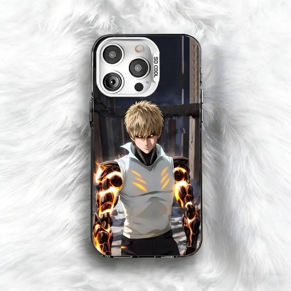 O-One Punch Man G-Genos Phone Case For iPhone 16 17 15 14 12 13 Pro Max Black Color Shockproof Cover