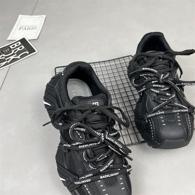 

Color matching dad shoes women s 2025 new high-heeled autumn popular women s shoes versatile height-increasing platform casual sports shoes 40 чёрный