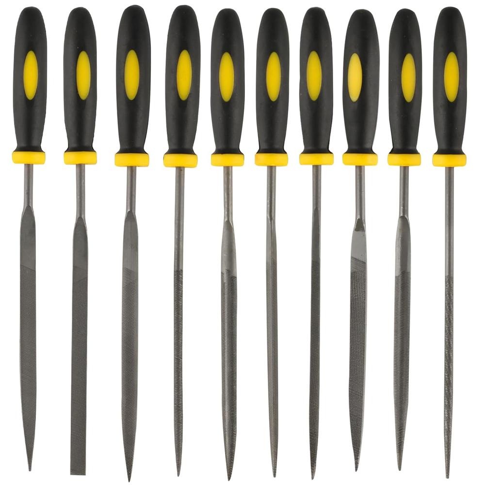 Neues Premium Nadelfeilenset Hochkohlenstoffstahlfeilen mit rutschfesten ergonomischen Griffen für präzises Feilen an Holzmodellkunststoff