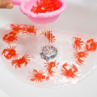 Yüzen yengeç bebek banyo balıkçılığı su oyuncağı yengeç 12P + ıstakoz 2P + kepçe 1P toplam 15P, Kore Banyo Oyuncakları