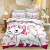 Catoon Duvet Cover Set M-Marie CatS Bedding Set Kids Boy Girl Bedroom Decoration 2/3piece set Single/Double/Queen Large Size