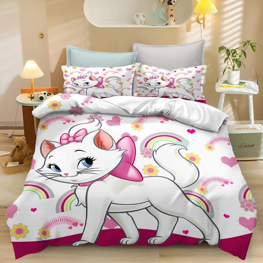 Catoon Duvet Cover Set M-Marie CatS Bedding Set Kids Boy Girl Bedroom Decoration 2/3piece set Single/Double/Queen Large Size