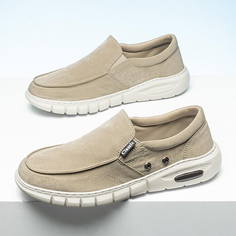 Fashion Men's Stylish Canvas Casual Shoes Lightweight Male Casual Shoes Breathable Sneakers Comfy Ultralight Men Flats Simple Lazy Shoes