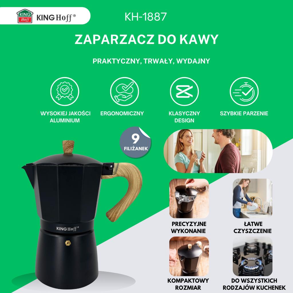 Kawiarka espresso Kafeterka ciśnieniowa KINGHOFF 450ml 9 filiżanek KH-1887