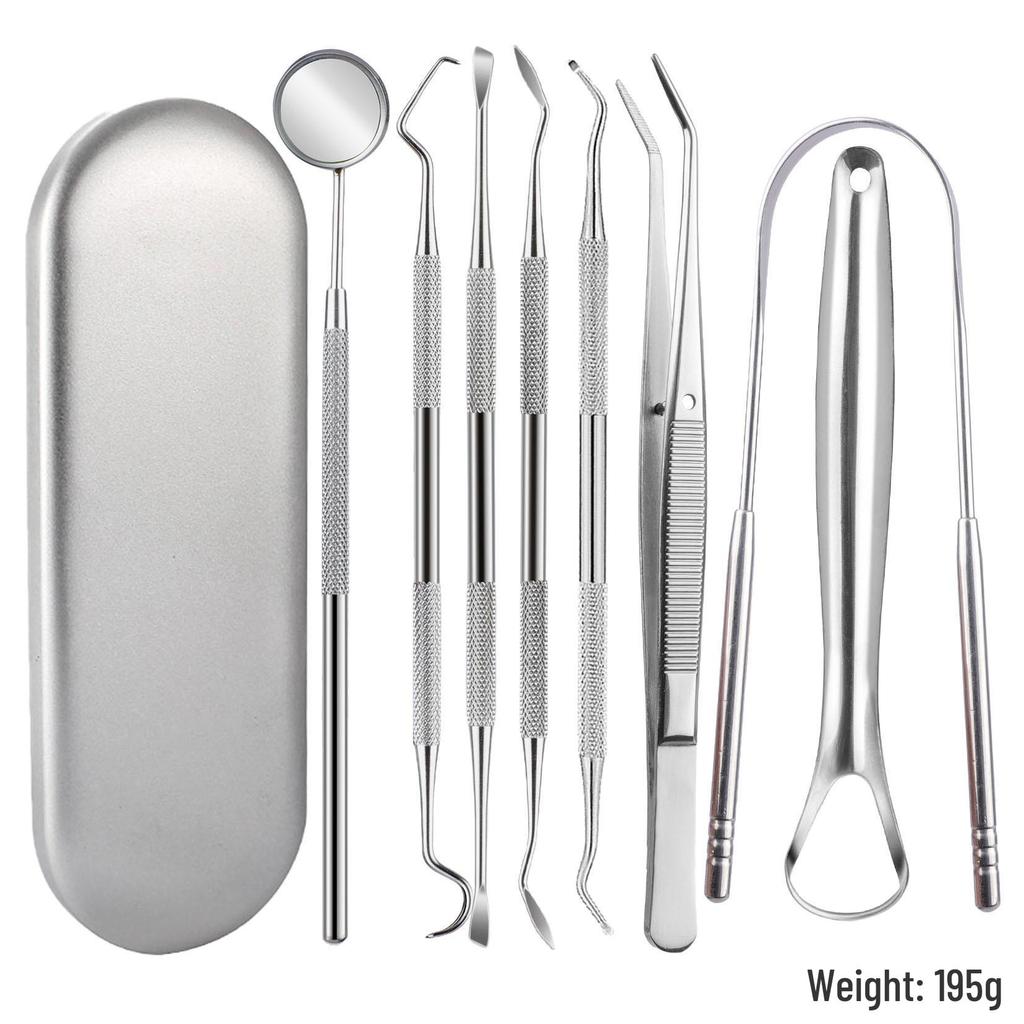 Dental Tools Kit: Stainless Steel Teeth Cleaner, Probe, Pick & Excavator for Oral Care