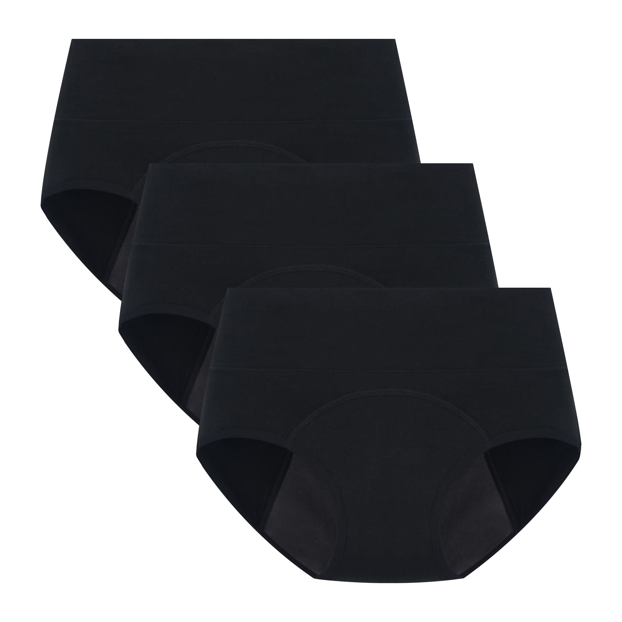 

Гигиенические шорты для менструального белья высокие внутренние набор из 3 [POPKOK] женщины, шорты, набор, хлопок, талия, непромокаемые, трусы, нижнее белье, (черный, 6 л) чёрный