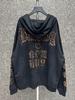 23SS B Marke Sanskrit Flamme Reißverschluss Hoodie - Lockere Passform Lässige Jacke