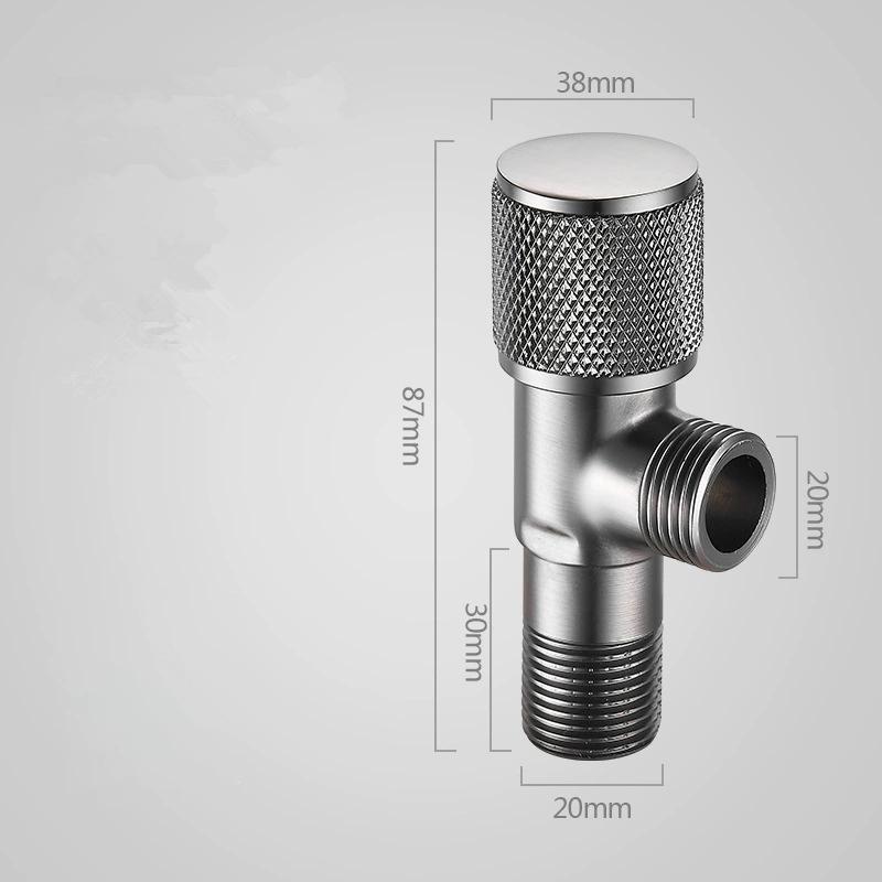 Gray Brass Angle Valve Water Control Valve Gold Corner Valve Brass Bathroom Tap Water Valve 1/2*1/2 Brass Black Angle valves