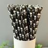 Biodegradable Halloween Paper Straws with Skull and Pumpkin Design