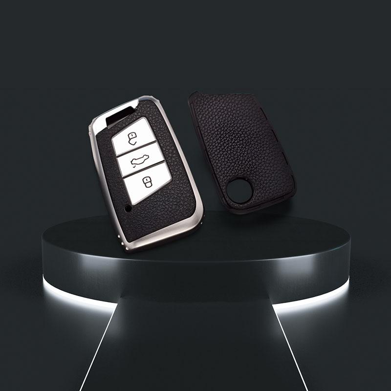 TPU Leder Auto Smart Schlüssel Etui Hülle Tasche Fob Schale Für VW Volkswagen Passat B8 Magotan Golf Für Skoda Kodiaq Superb A7 Schlüsselanhänger Schutz