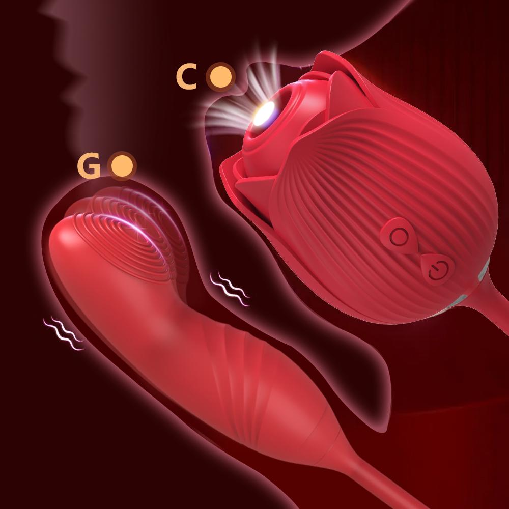 Rose-Sucking Vibrator for Women Swing Dildo Clit Sucker Nipple Clitoris Stimulation Vibrators Female Sex Toys for Adults