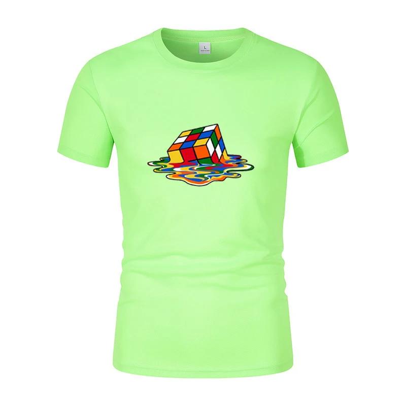 Summer New Fashionable And Interesting Rubik'S Printed Men'S Short-Sleeved T-Shirt Harajuku Street Casual Unisex Sports Top