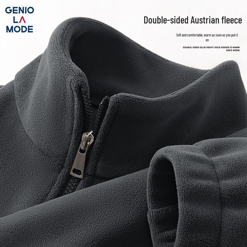 GENIOLAMODE Herren Doppelseitiges Fleece Half-Zip Sweatshirt