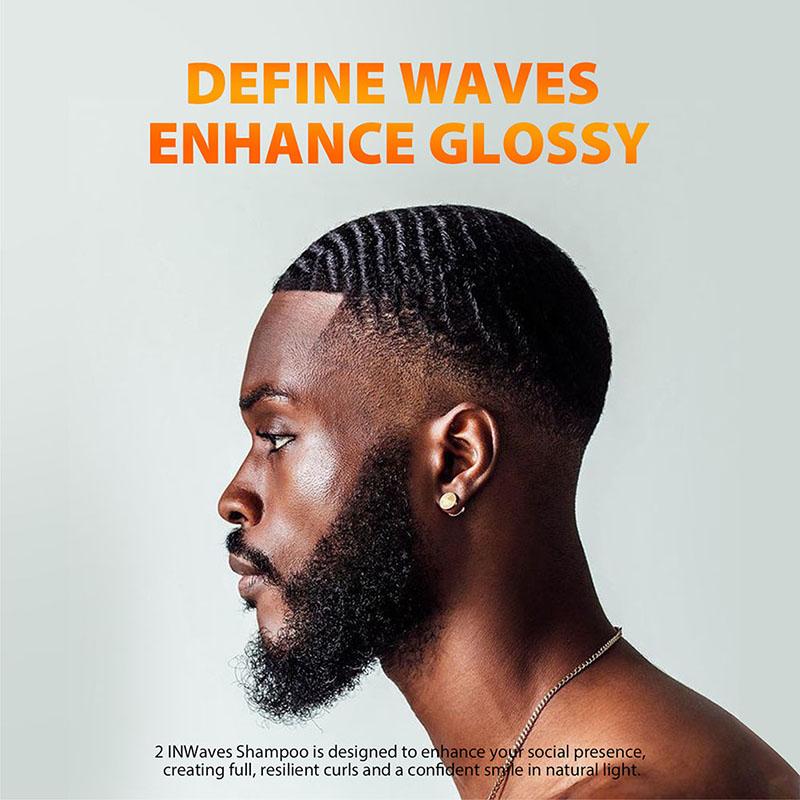 2 IN 1 Wave Shampoo for Men Strong Hold Waves Control Pomade  Non-Greasy Hair Styling Paste Wave Hair Oil Gel With Brush Anti Hair Loss Shampoo 200ml