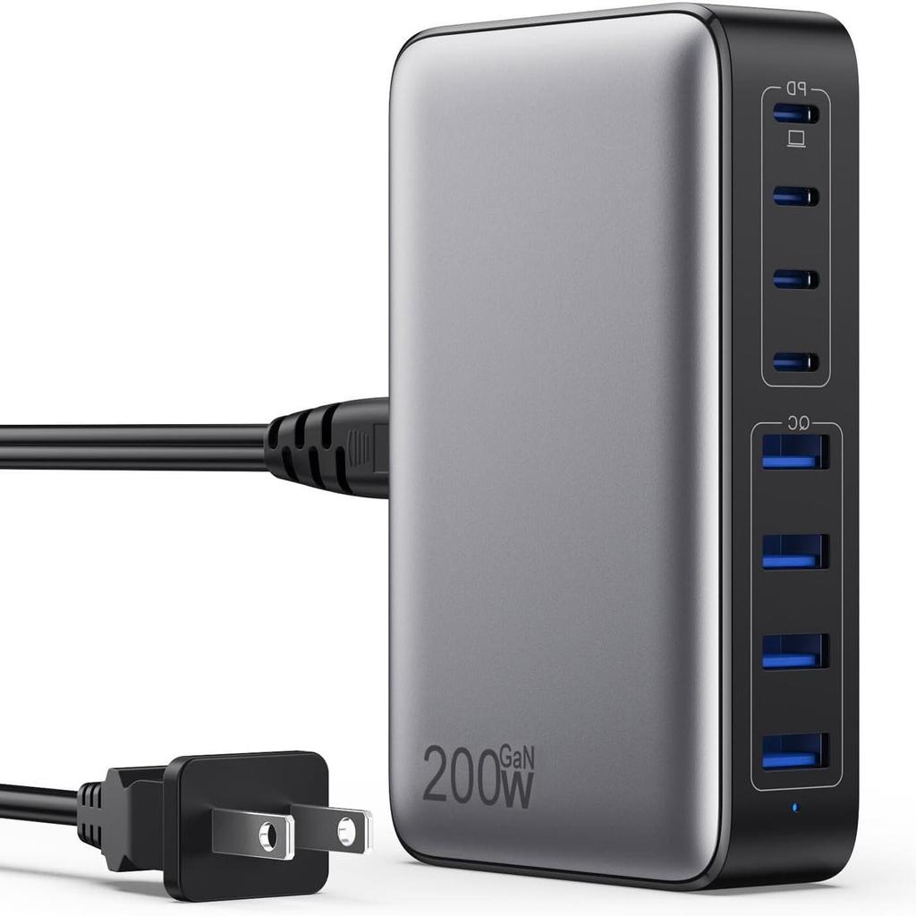 200W Gallium Nitride Multi-Port Fast Charger for Laptops & Tablets