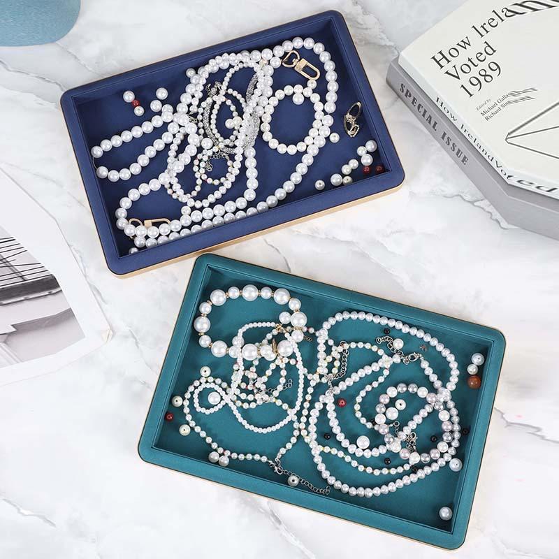 Microfiber Jewelry Display Tray Jewelry Storage Pallet for Necklace Bangle Ring Earring Bracelet Counter Storage Tray