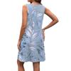 Women's Summer V-neck Casual Beach Vacation Style Retro Floral Print Sleeveless Patchwork Dress