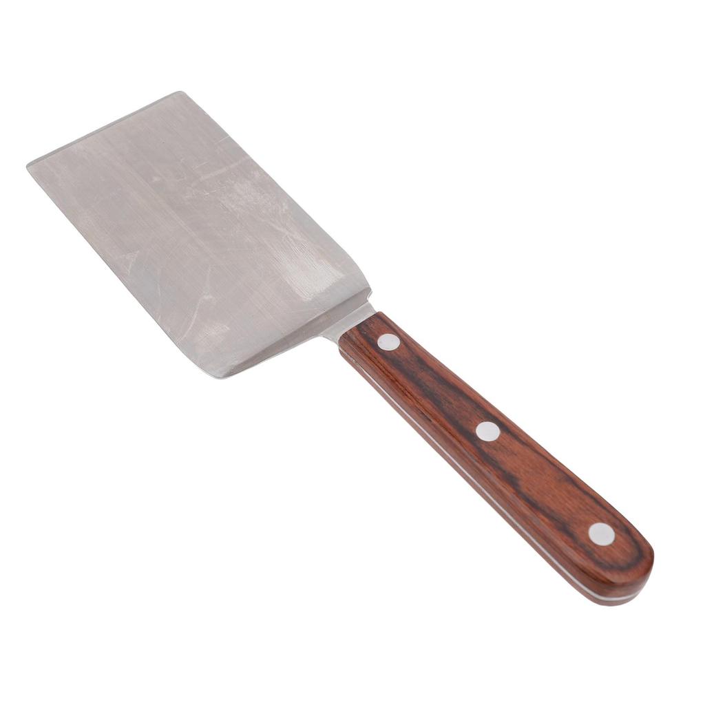 Frying Spatula Wood Handle Stainless Steel Multifunctional Shovel for Barbecue Grill Kitchen