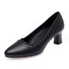 Women High Quality Square Heel Pumps Lady Classic Black Office Heel Shoes Soft Comfort Women Shallow Mouth Single Shoes