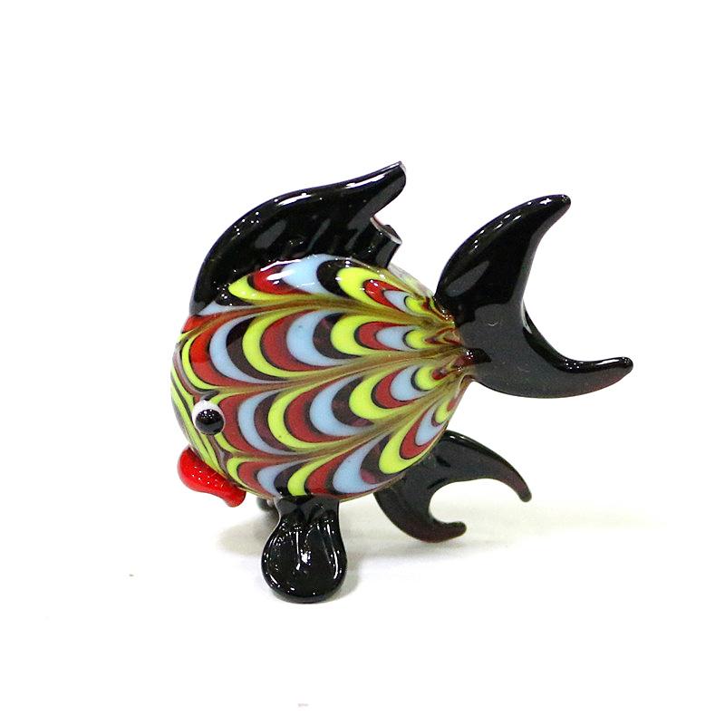 Colorful Tropical Fish Mini Figurines Cute Tiny Sea Animal Glass Craft Ornaments Collection Home Aquarium Decoration Accessories