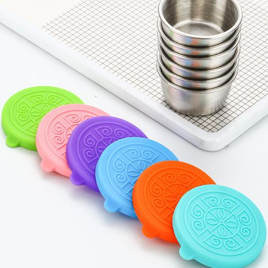 1 sada 40ml šálku na omáčky se silikonovým víčkem Dobré utěsnění Netěsnost Venkovní piknik Přenosná nádoba na salát Denní použití