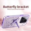 KADEM For Xiaomi 15 Case Dragonfly Kickstand TPU Flowers Glitter Phone Cover