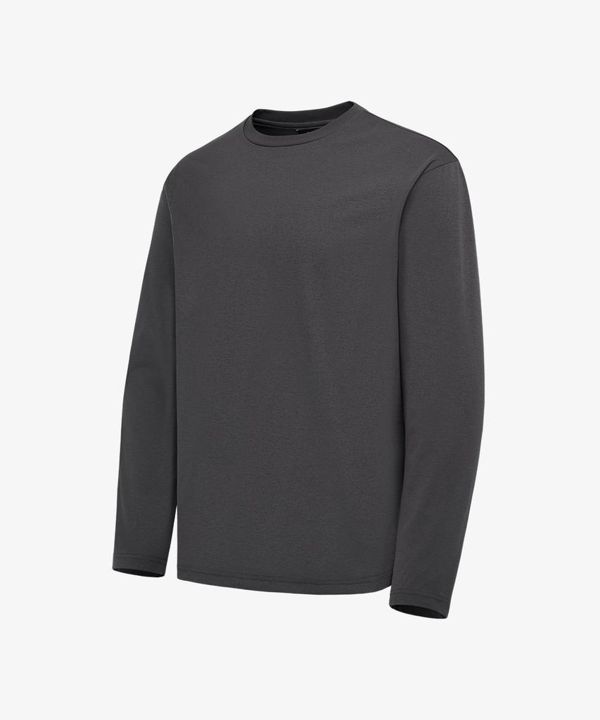 Baellob Plain Good Long Sleeve T-Shirt Ver2 Charcoal