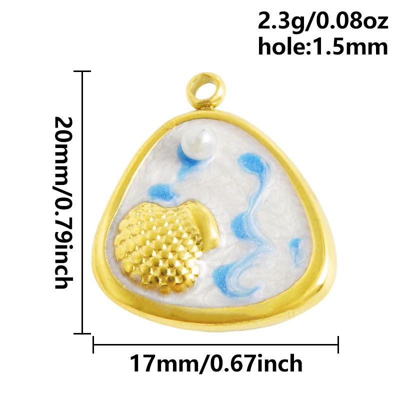 6pcs Assorted Leaf Fish Mushroom Plant Animal Pendant Enamel Charm Stainless Steel Charms For Jewelry Making Supplies DIY Craft
