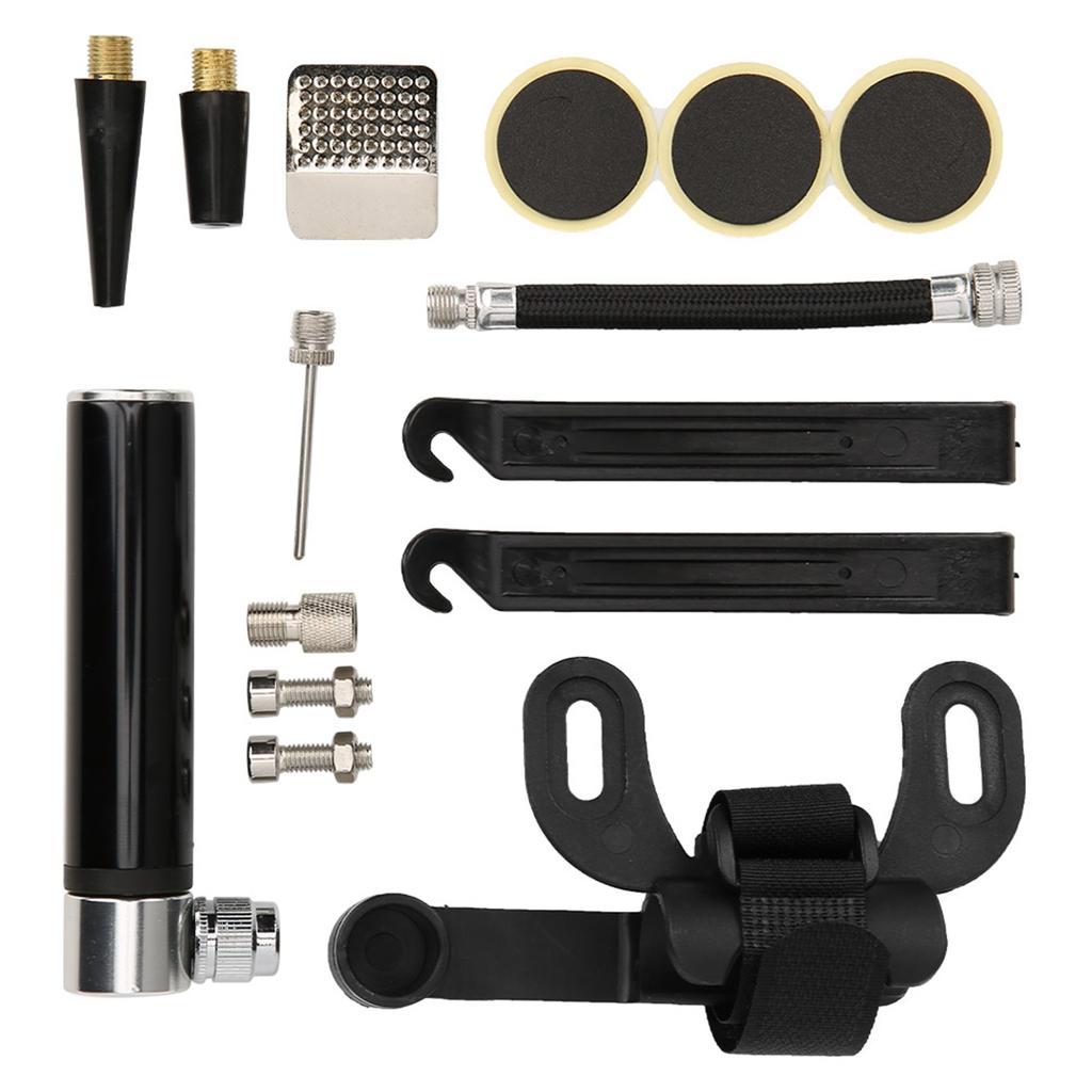 Zestaw naprawczy do opon rowerowych Mini pompka rowerowa Zestaw naprawczy do rowerów szosowych górskich Czarny