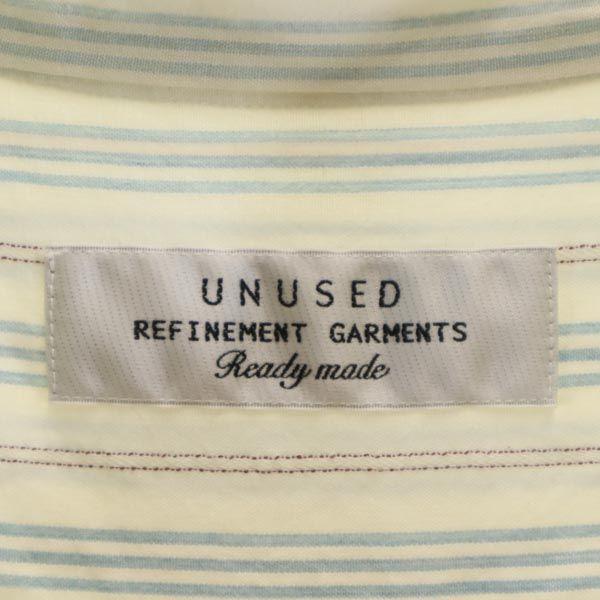 UNUSED made in Japan stripe Long sleeve Band collar shirt 1 Off-white Men's Used