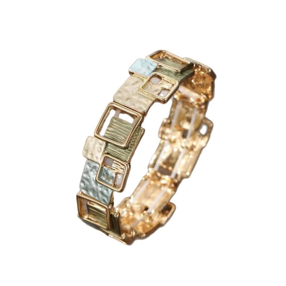 Elastic Stretchable Geometric Bracelet Gold Color Fashion Bracelet for Party Prom Gift