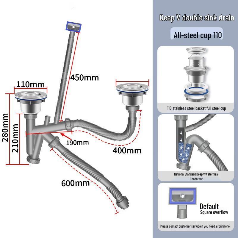 Anti-Odor Kitchen Sink Drain Pipe