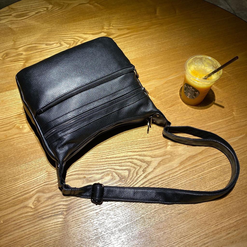 Cowhide Shoulder Women's Bag, Large-capacity Messenger Tote Bag, Women's, Fashionable and Simple Shopping Bag, Multi-compartment.