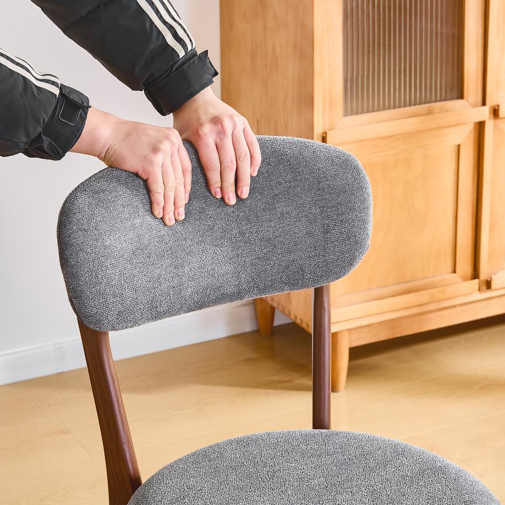 2-Person Dining Chair Set, Made of Linen Fabric, Comfortable and with Seat Cushion, Medieval Modern Style, Ideal for Dining Room and Kitchen.
