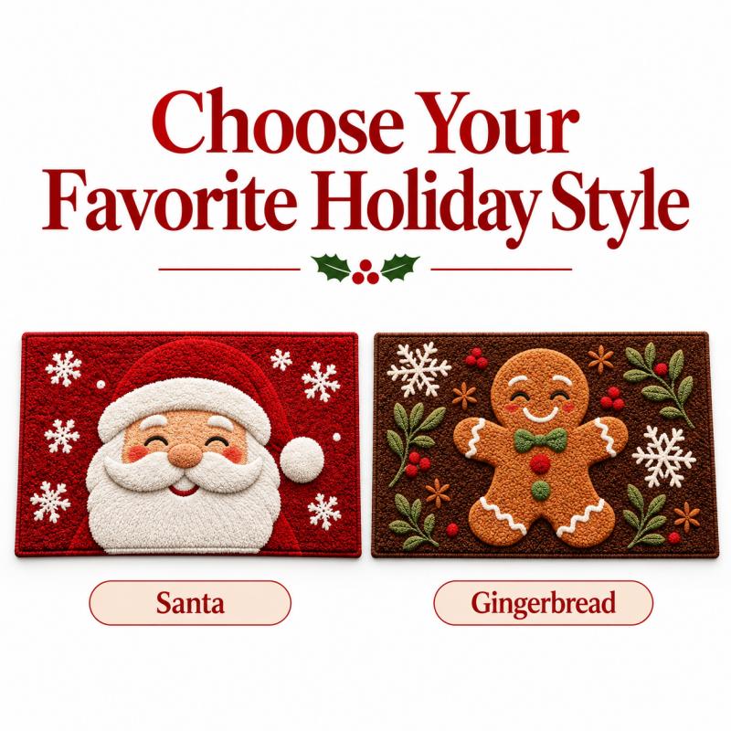 Embossed Christmas Tree Doormat, Non Slip Washable Entrance Rug, Easy Care Indoor Outdoor Floor Mat, 2027 New Year Xmas Home Decor