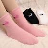 3Pairs Cute Cat Mink Velvet Socks Autumn Winter Hosiery Thickened Plush Warm Thicken Sleep Thermal Home Floor Fluffy Fleece Sock