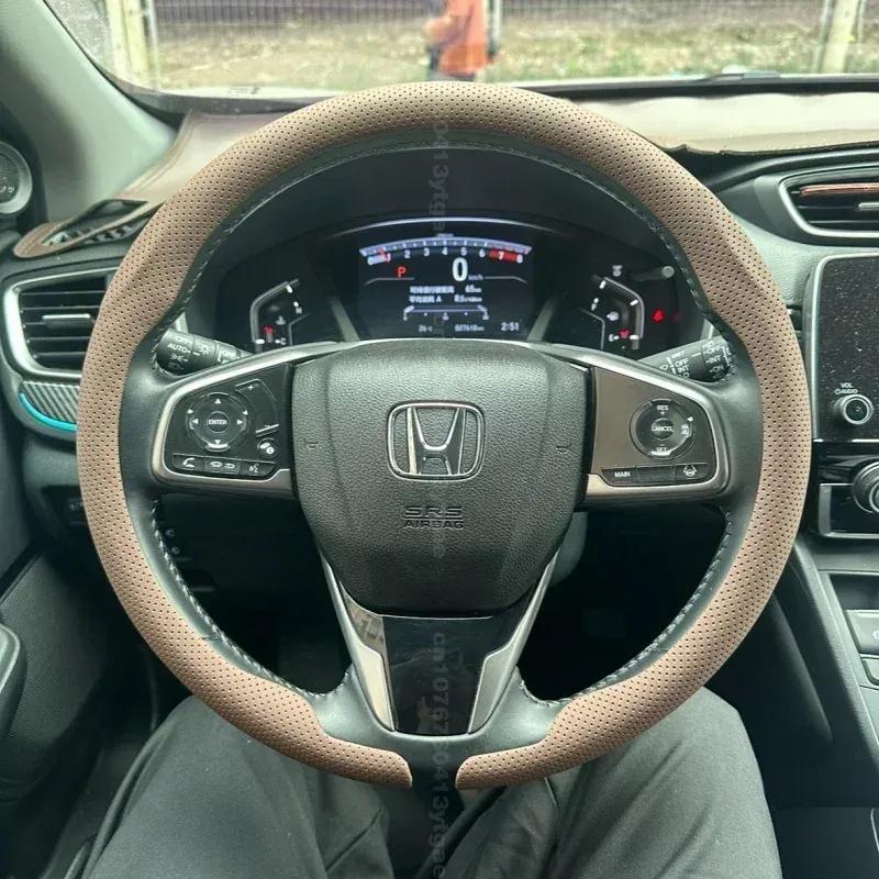 For Honda TYPE R Accord Civic HRV CRV CITY Jazz Pilot Odyssey Spirior FIT Ultra Thin 8D Nappa Leather Car Steering Wheel Cover